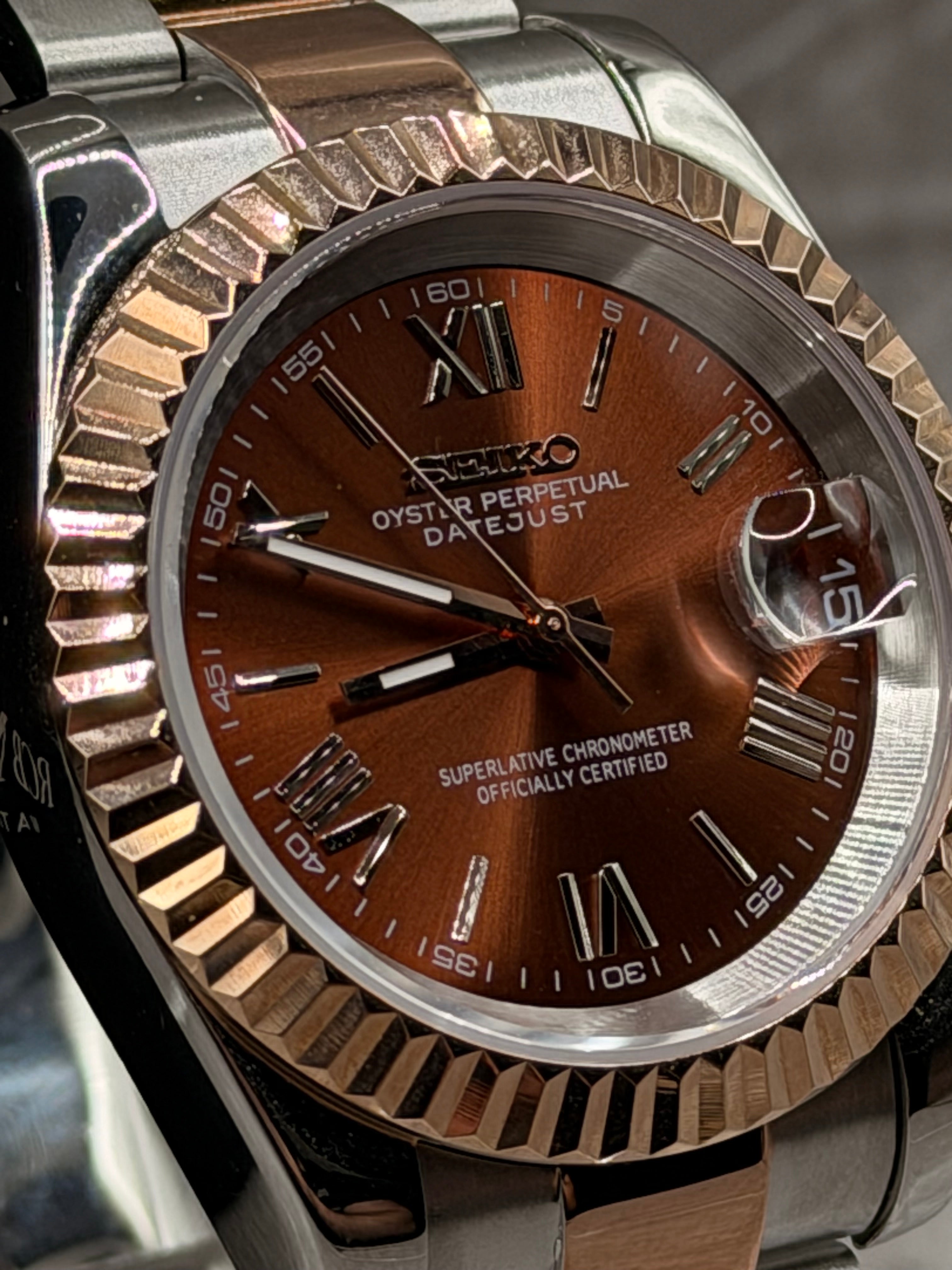 Datejust Silver Bronze Roman